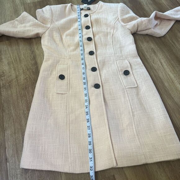 NWT Karl Lagerfeld Pink Sherbt‎ Coral Long Suit Jacket Blazer Size 2 - Picture 8 of 9